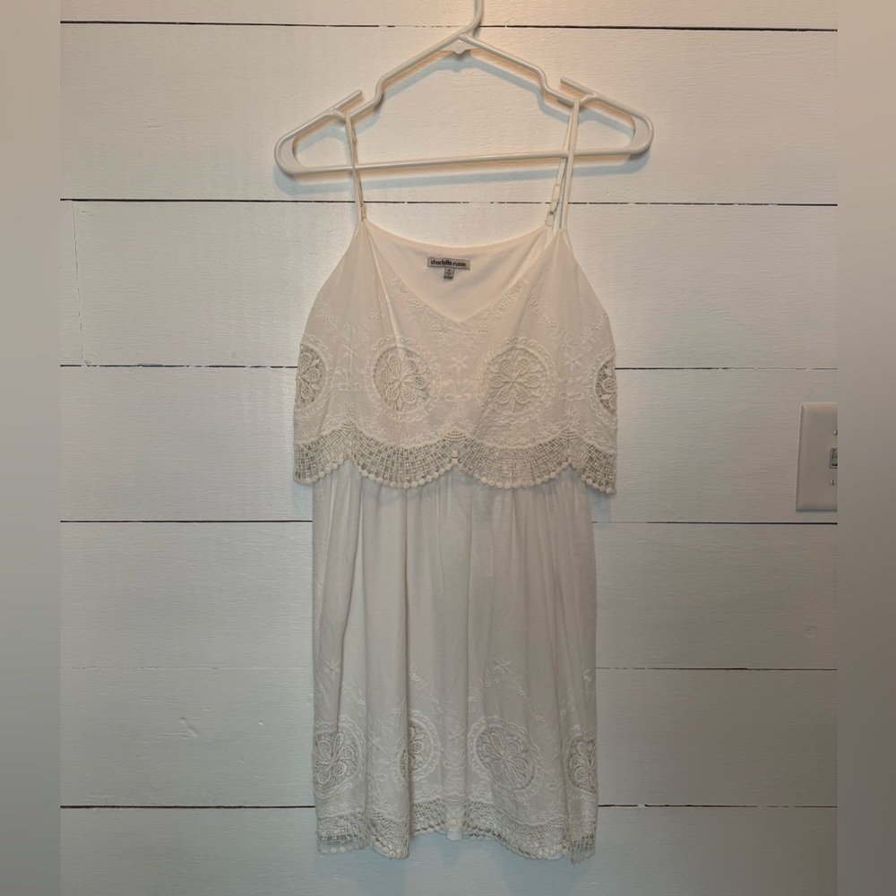 White Lace Spaghetti Strap Sundress